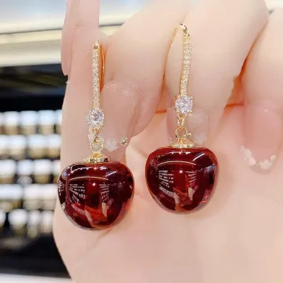 Cute Cherry Fruit Drop Dangle Earrings 